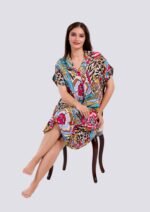Robe fluide femme à motifs tropicaux multicolores - Image 3
