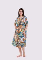 Robe fluide femme à motifs tropicaux multicolores - Image 2