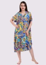 Robe fluide femme à motifs tropicaux multicolores - Image 6