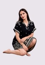 Robe Midi Ethnique Chic – Longueur Parfaite & Tissu Opaque - Classic Black - Image 2