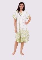 Robe Midi Ethnique Chic – Longueur Parfaite & Tissu Opaque - Nature Green