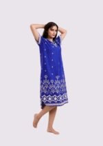 Robe Midi Ethnique Chic – Longueur Parfaite & Tissu Opaque - Royal Blue - Image 3