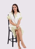 Robe Midi Ethnique Chic – Longueur Parfaite & Tissu Opaque - Nature Green - Image 5
