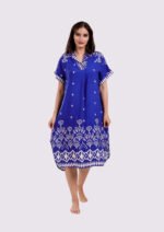 Robe Midi Ethnique Chic – Longueur Parfaite & Tissu Opaque - Royal Blue