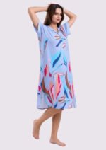 Robe d’Été Fluide et Opaque : Le Look Tropical Chic - Sky - Image 2