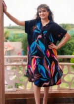Robe d’Été Fluide et Opaque : Le Look Tropical Chic - Midnight Black - Image 4
