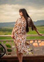 Robe Midi Bohème Chic à Motif Floral - Golden Amber