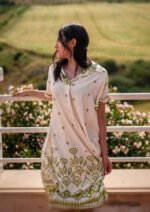 Robe Midi Ethnique Chic – Longueur Parfaite & Tissu Opaque - Nature Green - Image 2